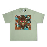 Oil Green western floral bullskull cowhide and leopard Urban Heavy Tee - Artiststas