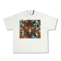 Western Floral Bullskull Cowhide And Leopard Urban Heavy Tee | Teevron