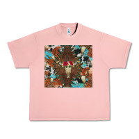 Salmon western floral bullskull cowhide and leopard Urban Heavy Tee - Artiststas