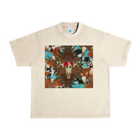 Sandshell western floral bullskull cowhide and leopard Urban Heavy Tee - Artiststas