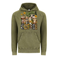 Vintage Olive cows and coffee cups Vintage Hoodie - Jasminsmagicworld