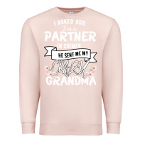 Pale Pink I Asked God For a Partner In Crime He Sent Me My Crazy Grandma Premium Sweatshirt - Bettercallsaul