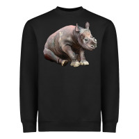 Black Baby Rhino Illustrations Heavyweight Sweatshirt - LillyAllenDesigns