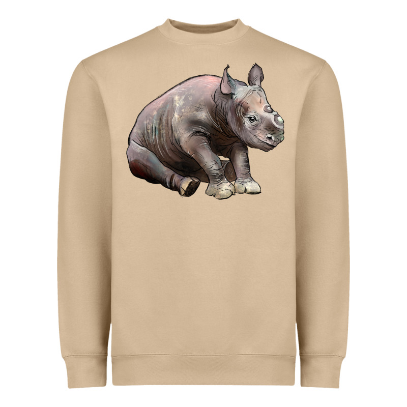 Baby Rhino Illustrations Heavyweight Sweatshirt by LillyAllenDesigns | Teevron