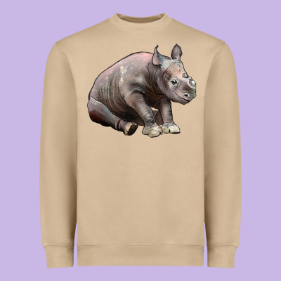 Baby Rhino Illustrations Heavyweight Sweatshirt Designed By Lillyallendesigns