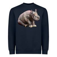 Navy Baby Rhino Illustrations Heavyweight Sweatshirt - LillyAllenDesigns