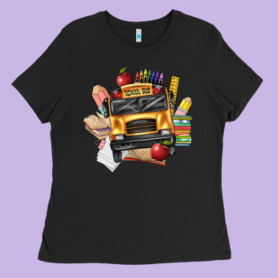 School Bus Driver Front Ladies Tee Designed By Texasbilliewilder