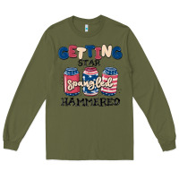 Army Green getting star spangled hammered Long Sleeve Tee - MaliasSmallBusiness