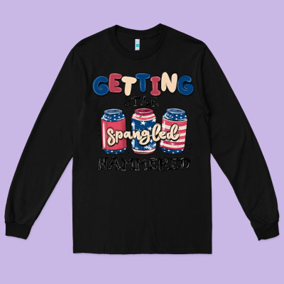 Getting Star Spangled Hammered Long Sleeve Tee Designed By Maliassmallbusiness