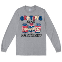 Heather Grey getting star spangled hammered Long Sleeve Tee - MaliasSmallBusiness