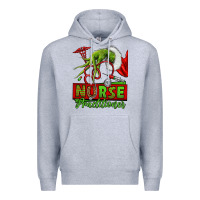 Heather Grey Christmas Character Nurse Premium Hoodie - NancyCooperArtShop