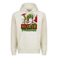 Oatmeal Heather Christmas Character Nurse Premium Hoodie - NancyCooperArtShop