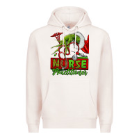 Pale Pink Christmas Character Nurse Premium Hoodie - NancyCooperArtShop