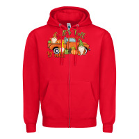 Red It's Fall Y'all Gnome Zipper Hoodie - MaliasSmallBusiness