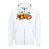 White It's Fall Y'all Gnome Zipper Hoodie - MaliasSmallBusiness