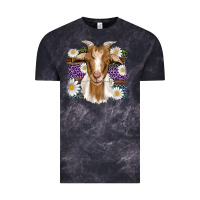Cloud Black easter goat daisys leopard wooden Vintage Tee - Artiststas