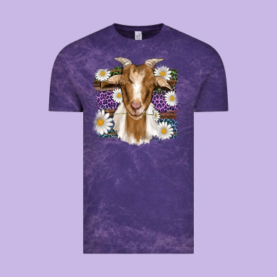 Easter Goat Daisys Leopard Wooden Vintage Tee Designed By Artiststas