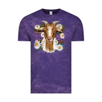 Cloud Purple easter goat daisys leopard wooden Vintage Tee - Artiststas
