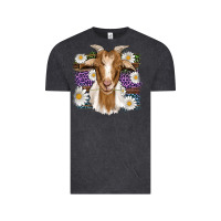 Vintage Black easter goat daisys leopard wooden Vintage Tee - Artiststas