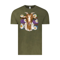 Vintage Olive easter goat daisys leopard wooden Vintage Tee - Artiststas