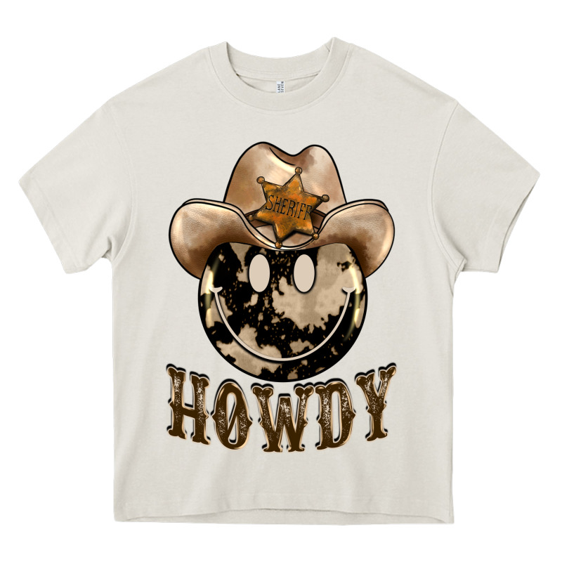 Howdy Smiley Face Heavy Core Tee by BarkalooDesign | Teevron