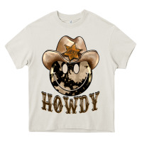 Cream howdy smiley face Heavy Core Tee - BarkalooDesign