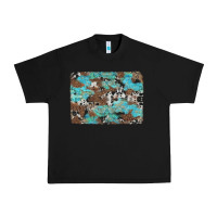 Black western cowhide and leopard with turquoise background Urban Heavy Tee - Artiststas