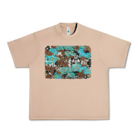 Western Cowhide And Leopard With Turquoise Background Urban Heavy Tee | Teevron