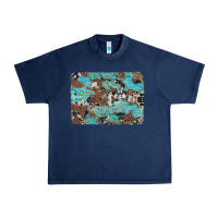Navy western cowhide and leopard with turquoise background Urban Heavy Tee - Artiststas