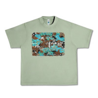 Oil Green western cowhide and leopard with turquoise background Urban Heavy Tee - Artiststas