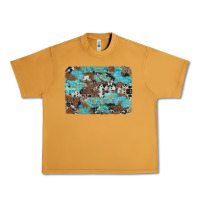 Peanut Butter western cowhide and leopard with turquoise background Urban Heavy Tee - Artiststas