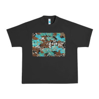 Pigment Black western cowhide and leopard with turquoise background Urban Heavy Tee - Artiststas