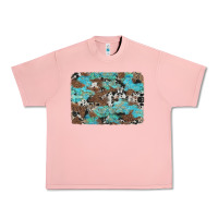 Salmon western cowhide and leopard with turquoise background Urban Heavy Tee - Artiststas