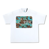 White western cowhide and leopard with turquoise background Urban Heavy Tee - Artiststas