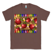 Chestnut Teacher Crayons And Apples Classic Tee - LillyAllenDesigns
