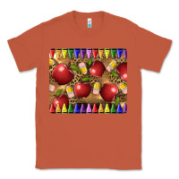 Copper Teacher Crayons And Apples Classic Tee - LillyAllenDesigns