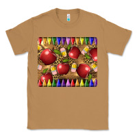 Toasted Coconut Teacher Crayons And Apples Classic Tee - LillyAllenDesigns