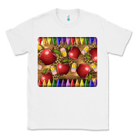 White Teacher Crayons And Apples Classic Tee - LillyAllenDesigns