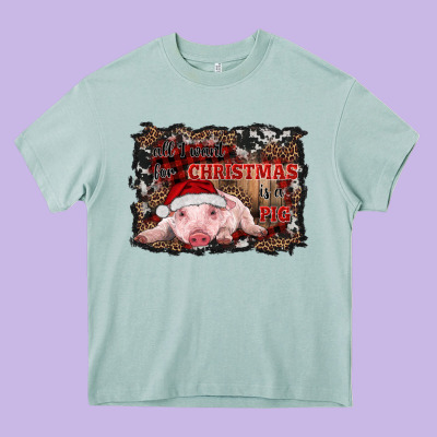 All I Want For Christmas Is A Pig Baby Heavy Core Tee Designed By Ranaportraitstore