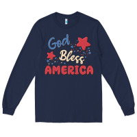 Navy god bless america Long Sleeve Tee - MaliasSmallBusiness