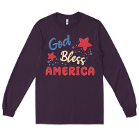 Plum god bless america Long Sleeve Tee - MaliasSmallBusiness