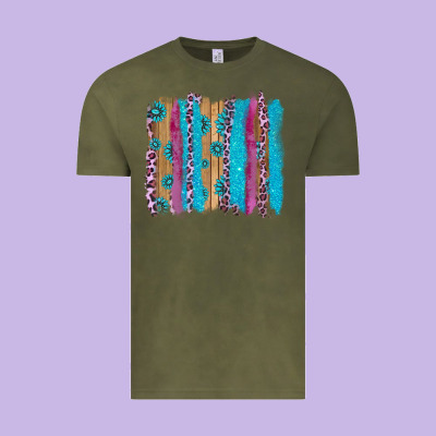 Gemstone And Pink Leopard Brushstrok Vintage Tee Designed By Adodesignshop