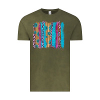 Vintage Olive gemstone and pink leopard brushstrok Vintage Tee - AdoDesignShop