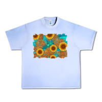 Grape Ice sunflower turquoise and  leather background Urban Heavy Tee - Artiststas