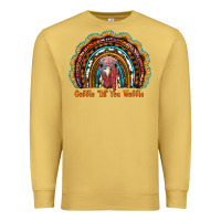 Antique Gold gobble till you wobble thanksgiving rainbow Premium Sweatshirt - RanaPortraitStore