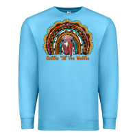 Ocean Blue gobble till you wobble thanksgiving rainbow Premium Sweatshirt - RanaPortraitStore