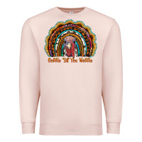 Pale Pink gobble till you wobble thanksgiving rainbow Premium Sweatshirt - RanaPortraitStore