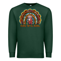 Sports Green gobble till you wobble thanksgiving rainbow Premium Sweatshirt - RanaPortraitStore