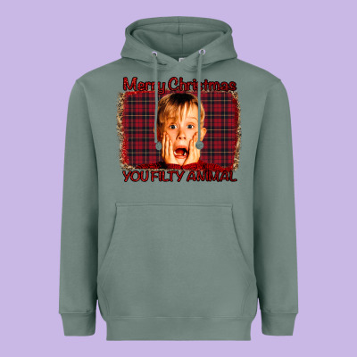 Merry Christmas You Filthy Animal Heavyweight Hoodie Designed By Bettercallsaul