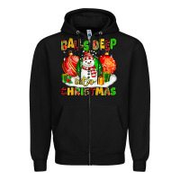 Black Balls Deep Into Christmas Zipper Hoodie - MaliasSmallBusiness